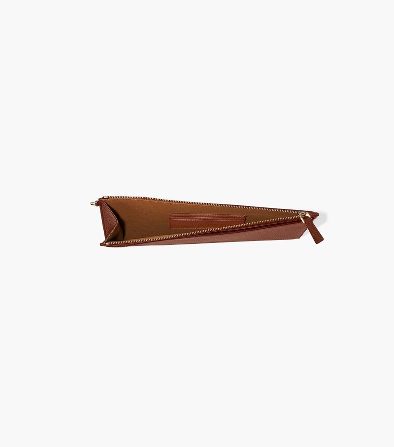 Marc Jacobs The Large Leather Wristlet Women Wristlet Chocolate USA | YC2-9975