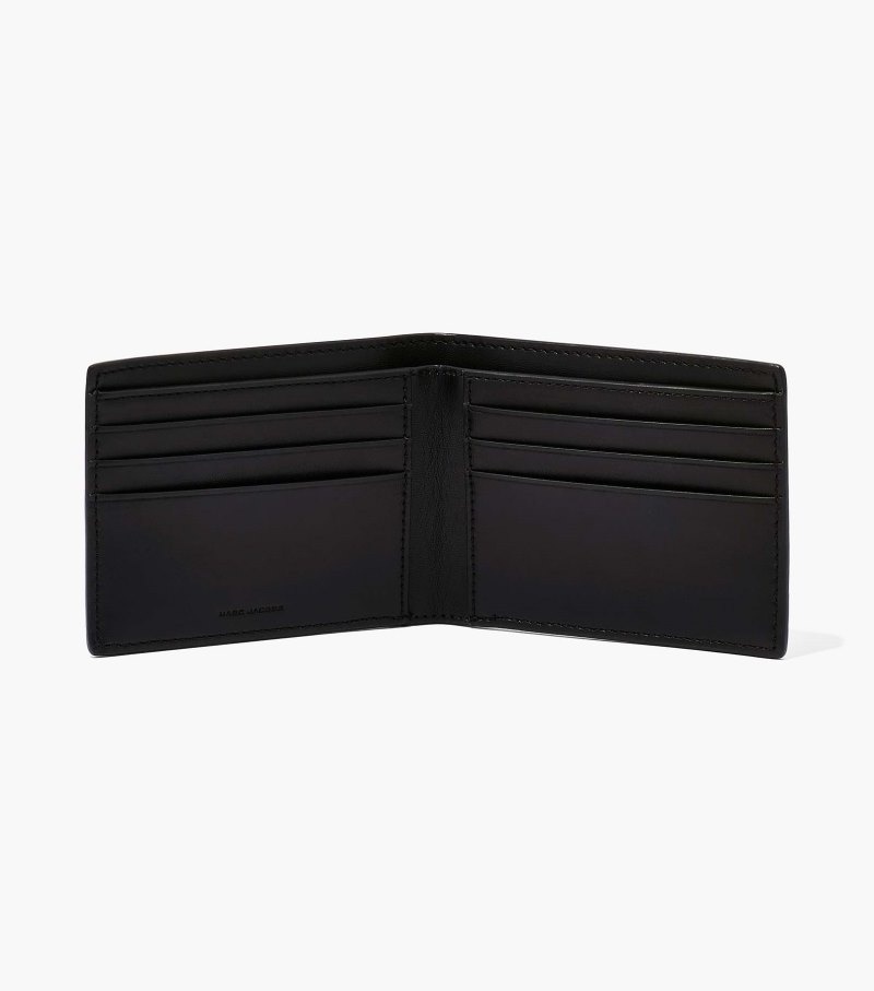 Marc Jacobs The Leather Billfold Wallet Women Wallets Black USA | OM8-3601