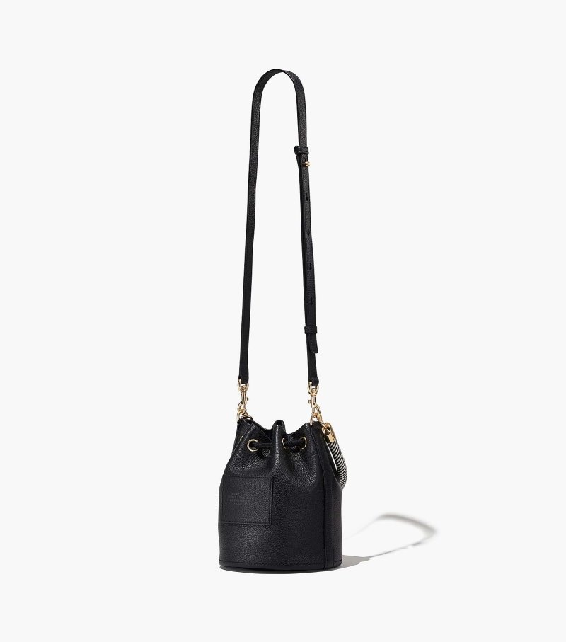 Marc Jacobs The Leather Bucket Bag Women Bucket Bags Black USA | SN4-0299