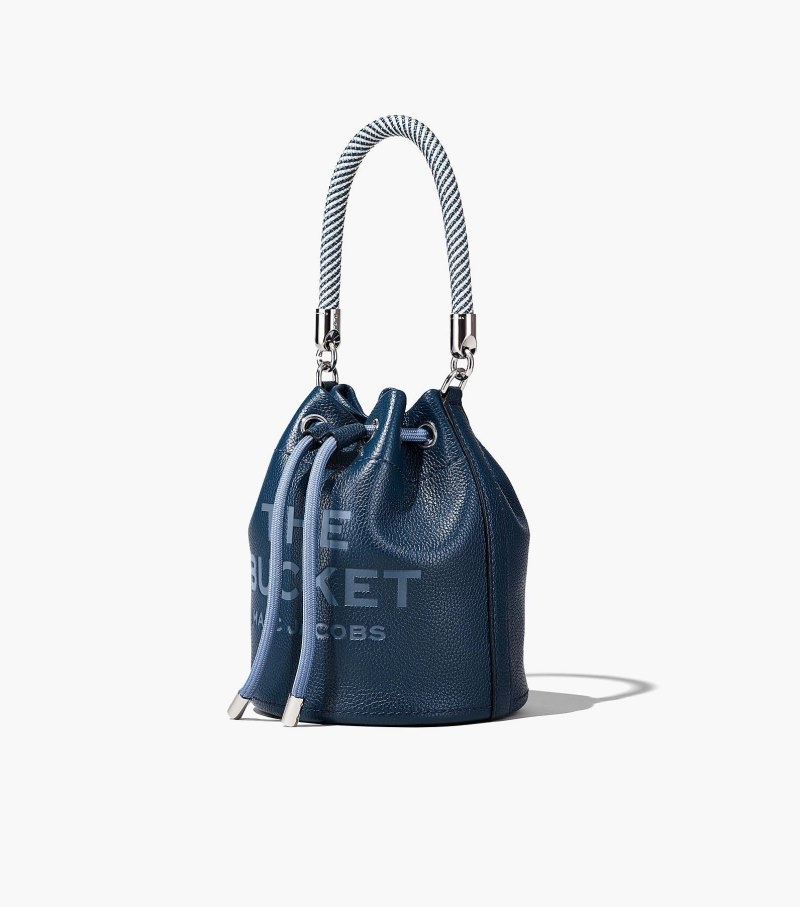 Marc Jacobs The Leather Bucket Bag Women Bucket Bags Blue USA | SH1-1006