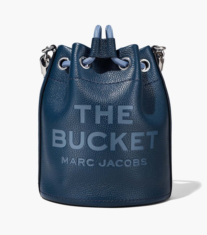 Marc Jacobs The Leather Bucket Bag Women Bucket Bags Blue USA | SH1-1006