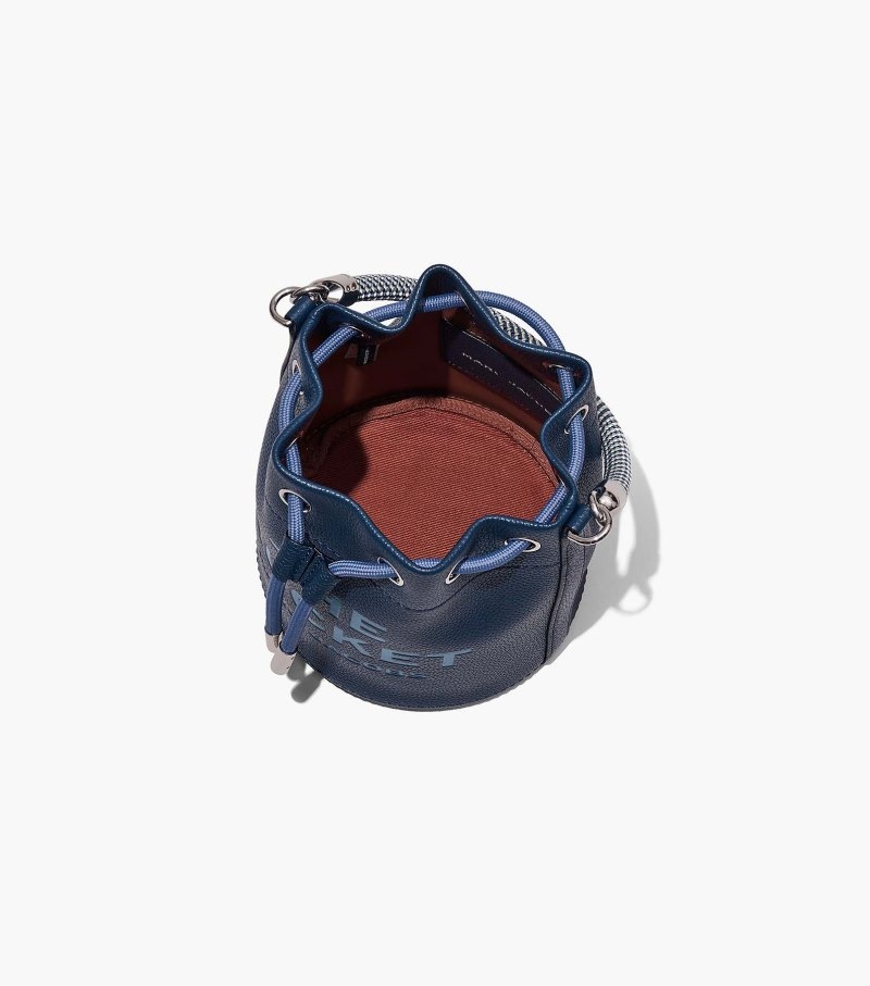 Marc Jacobs The Leather Bucket Bag Women Bucket Bags Blue USA | SH1-1006