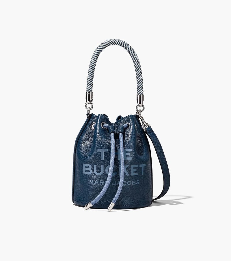 Marc Jacobs The Leather Bucket Bag Women Bucket Bags Blue USA | SH1-1006