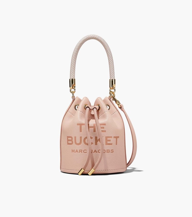 Marc Jacobs The Leather Bucket Bag Women Bucket Bags Rose USA | SM1-1266