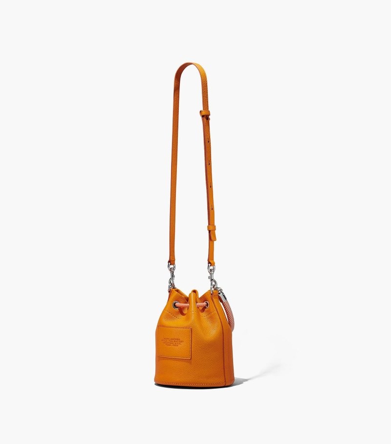 Marc Jacobs The Leather Bucket Bag Women Bucket Bags Orange USA | IZ9-1990
