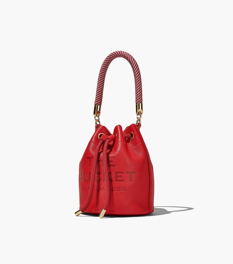 Marc Jacobs The Leather Bucket Bag Women Bucket Bags Red USA | CJ6-0963