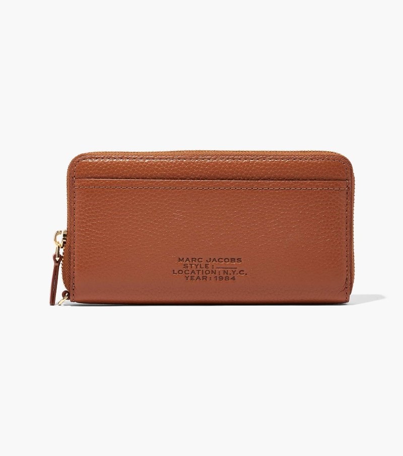 Marc Jacobs The Leather Continental Wallet Women Wallets Chocolate USA | UY4-1531