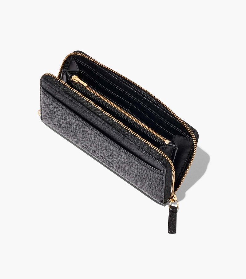 Marc Jacobs The Leather Continental Wallet Women Wallets Black USA | GE8-7586