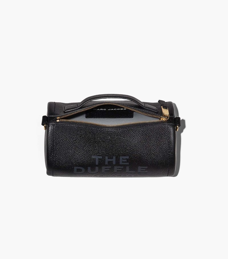 Marc Jacobs The Leather Duffle Bag Women Duffle Bags Black USA | LC8-8959