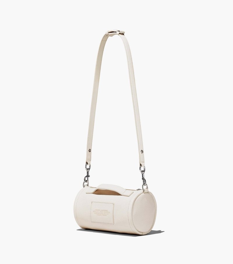 Marc Jacobs The Leather Duffle Bag Women Duffle Bags White / Silver USA | JZ7-2570