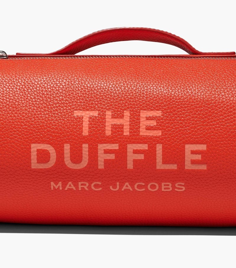 Marc Jacobs The Leather Duffle Bag Women Duffle Bags Orange USA | WQ8-1114