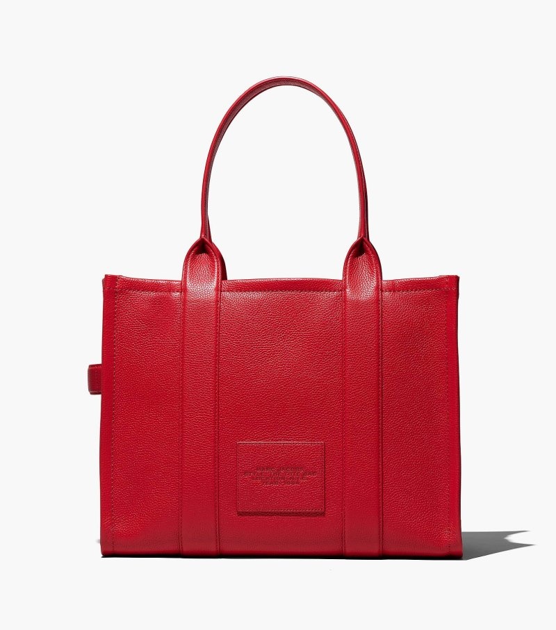 Marc Jacobs The Leather Large Tote Bag Women Tote Bags Red USA | UX6-6659