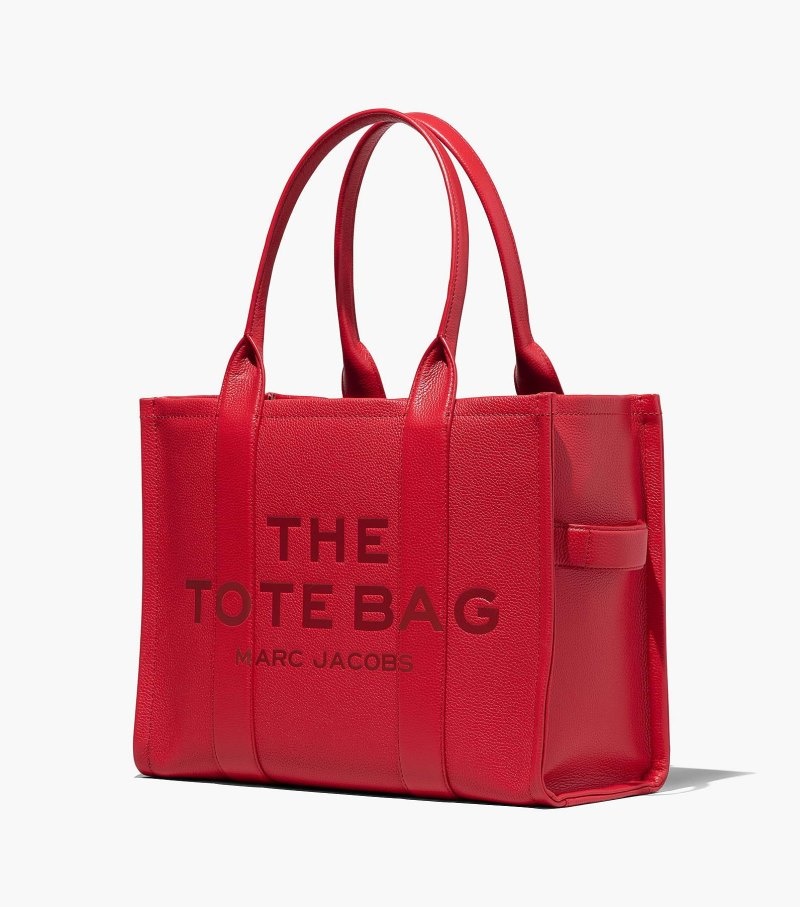 Marc Jacobs The Leather Large Tote Bag Women Tote Bags Red USA | UX6-6659