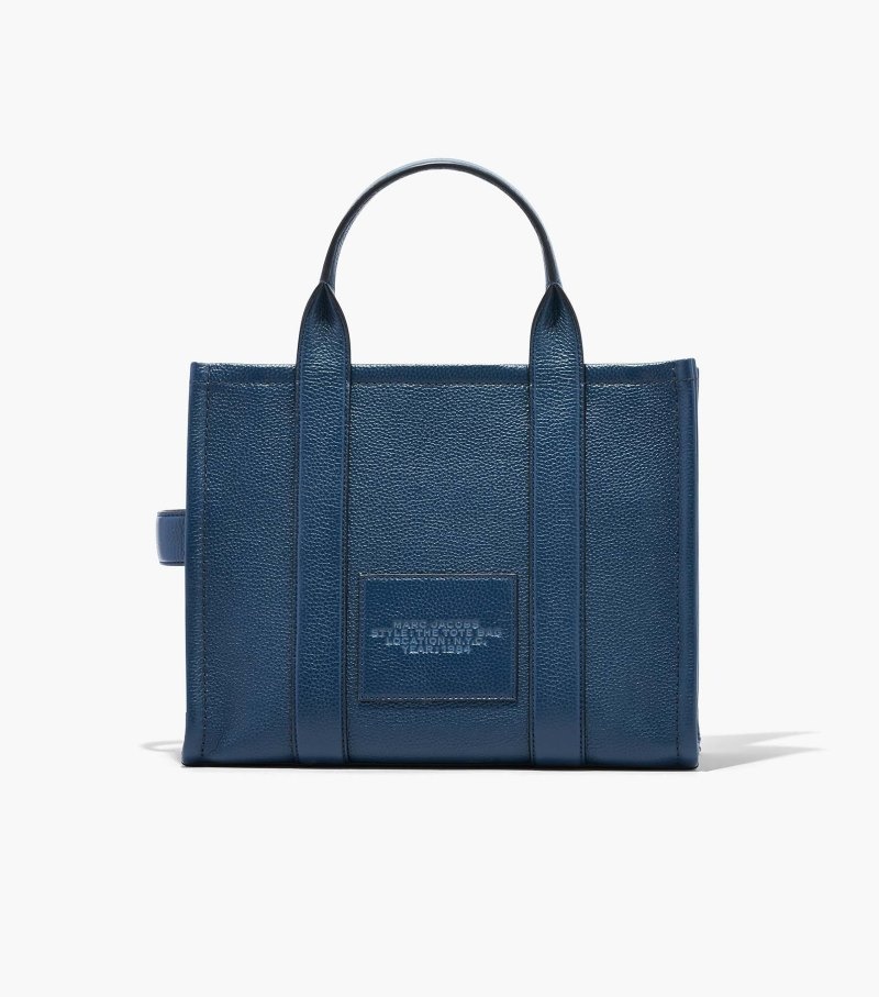 Marc Jacobs The Leather Medium Tote Bag Women Tote Bags Blue USA | DB6-6768