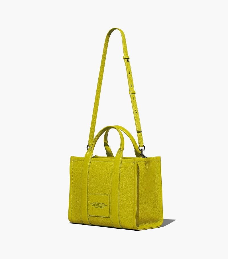 Marc Jacobs The Leather Medium Tote Bag Women Tote Bags Green Yellow USA | HK5-4804