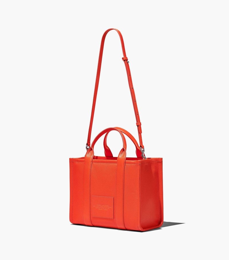 Marc Jacobs The Leather Medium Tote Bag Women Tote Bags Orange USA | HZ6-4751