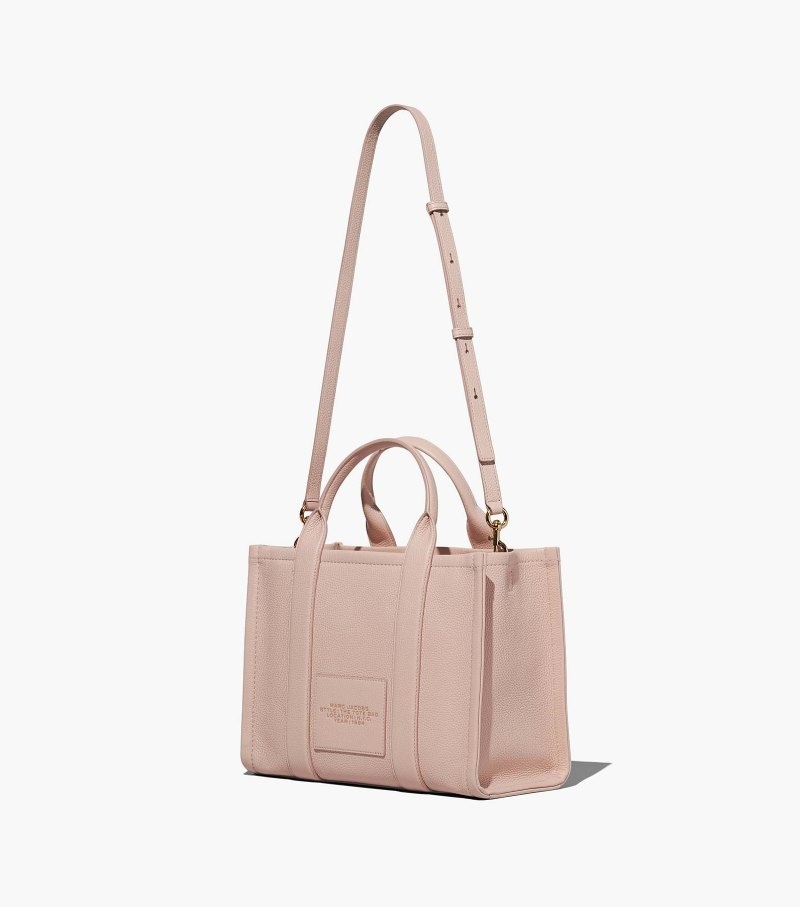Marc Jacobs The Leather Medium Tote Bag Women Tote Bags Rose USA | QB0-3264