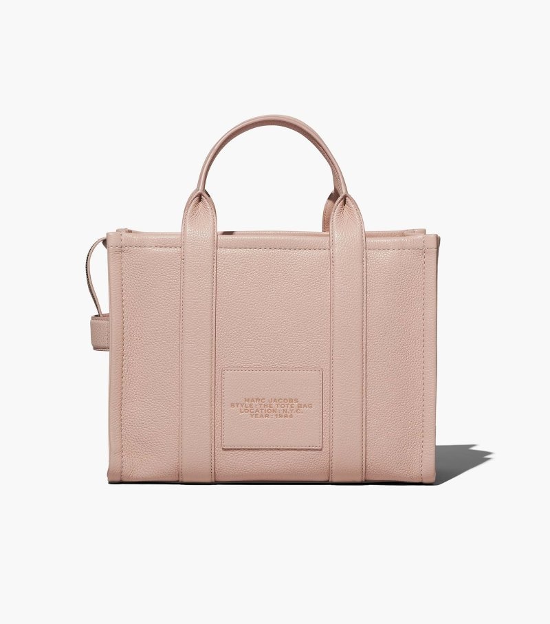 Marc Jacobs The Leather Medium Tote Bag Women Tote Bags Rose USA | QB0-3264