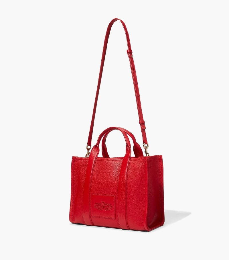 Marc Jacobs The Leather Medium Tote Bag Women Tote Bags Red USA | RG9-3686