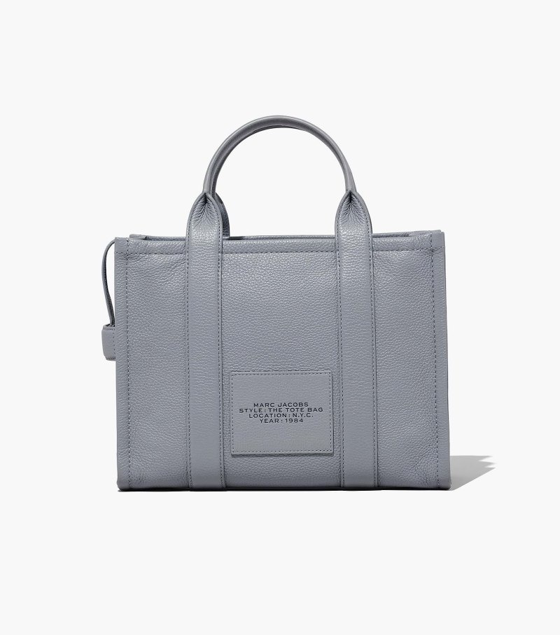 Marc Jacobs The Leather Medium Tote Bag Women Tote Bags Grey USA | UC6-8589