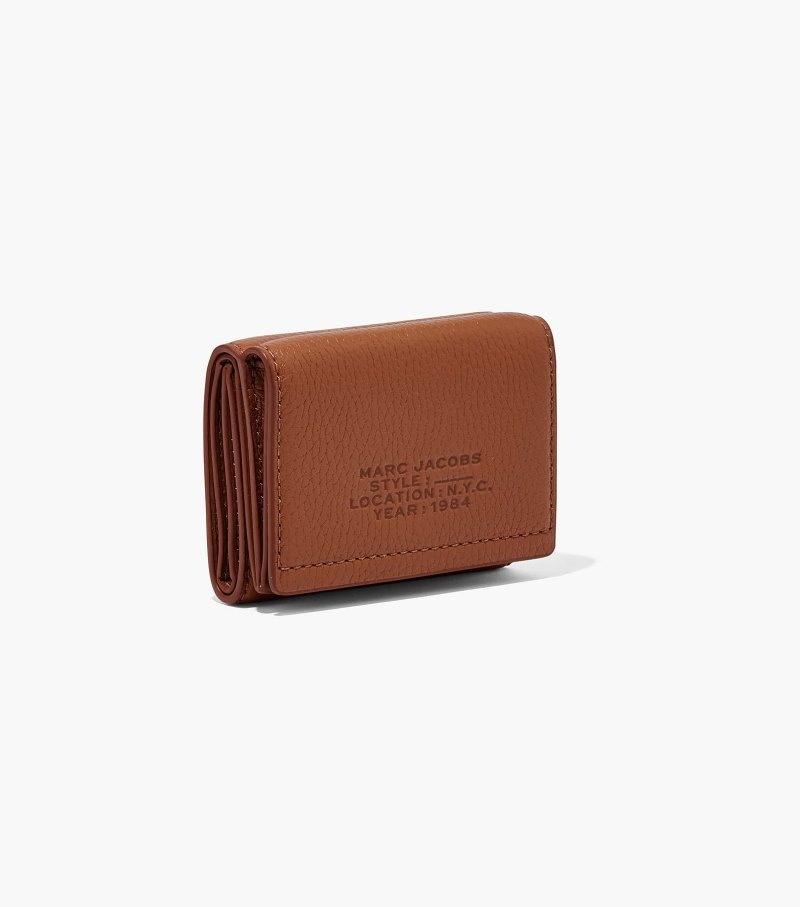Marc Jacobs The Leather Medium Trifold Wallet Women Wallets Chocolate USA | YF5-2954