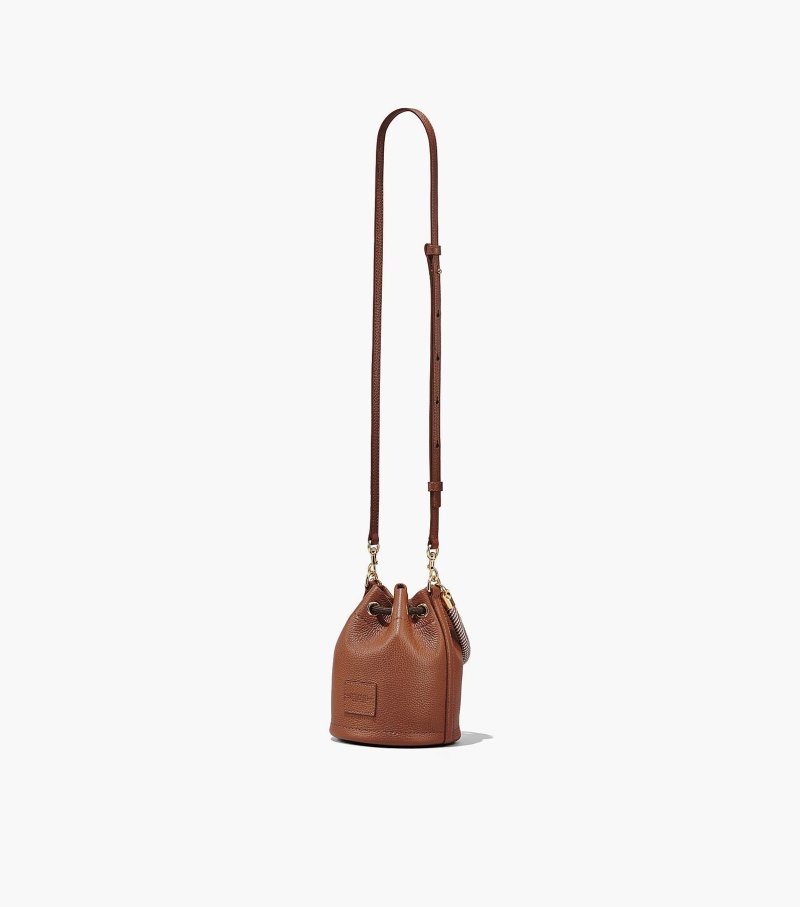 Marc Jacobs The Leather Micro Bucket Bag Women Bucket Bags Chocolate USA | HR9-9303