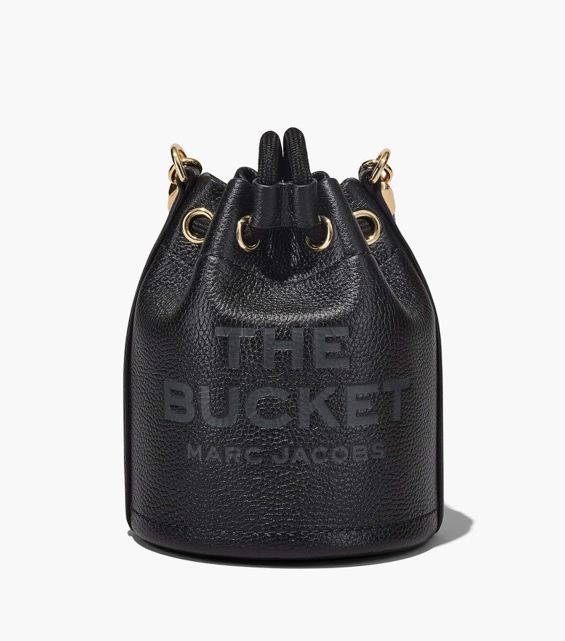 Marc Jacobs The Leather Micro Bucket Bag Women Bucket Bags Black USA | CP8-2077