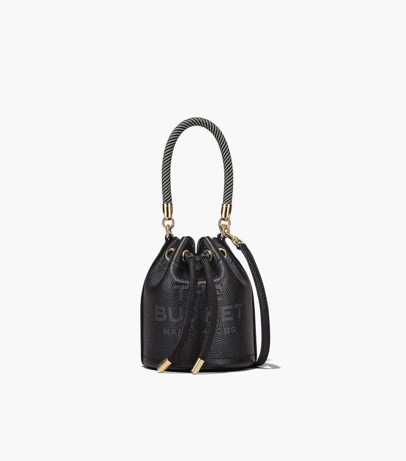 Marc Jacobs The Leather Micro Bucket Bag Women Bucket Bags Black USA | CP8-2077