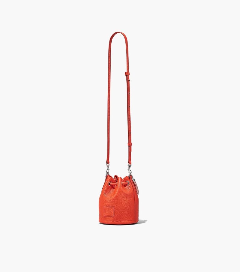 Marc Jacobs The Leather Micro Bucket Bag Women Bucket Bags Orange USA | GV3-2349