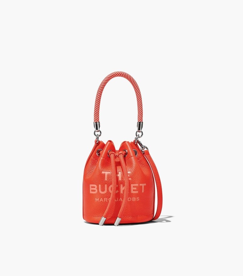Marc Jacobs The Leather Micro Bucket Bag Women Bucket Bags Orange USA | GV3-2349