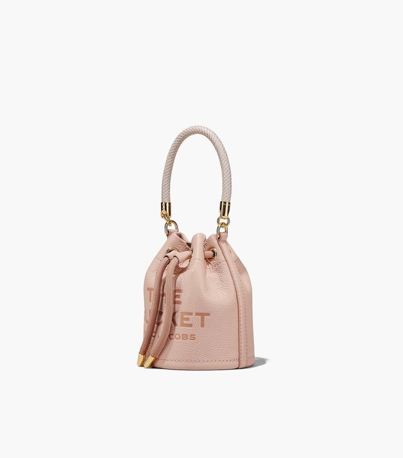 Marc Jacobs The Leather Micro Bucket Bag Women Bucket Bags Rose USA | DP8-3194