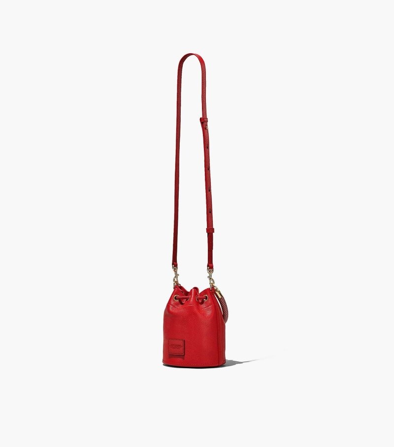 Marc Jacobs The Leather Micro Bucket Bag Women Bucket Bags Red USA | MI4-4521