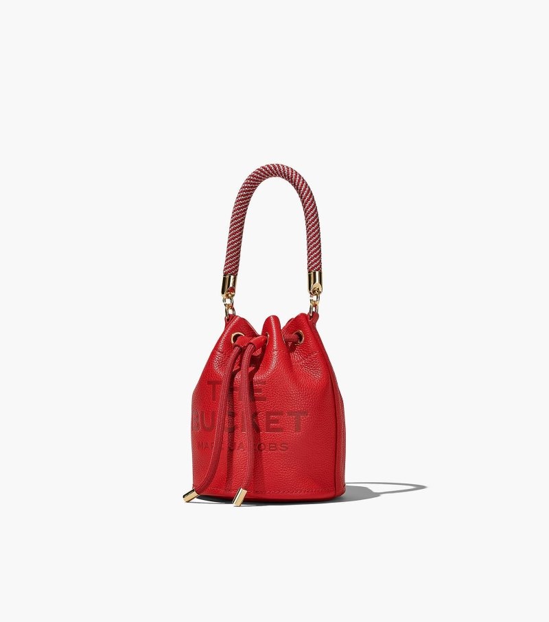 Marc Jacobs The Leather Micro Bucket Bag Women Bucket Bags Red USA | MI4-4521