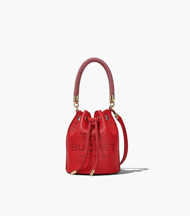 Marc Jacobs The Leather Micro Bucket Bag Women Bucket Bags Red USA | MI4-4521