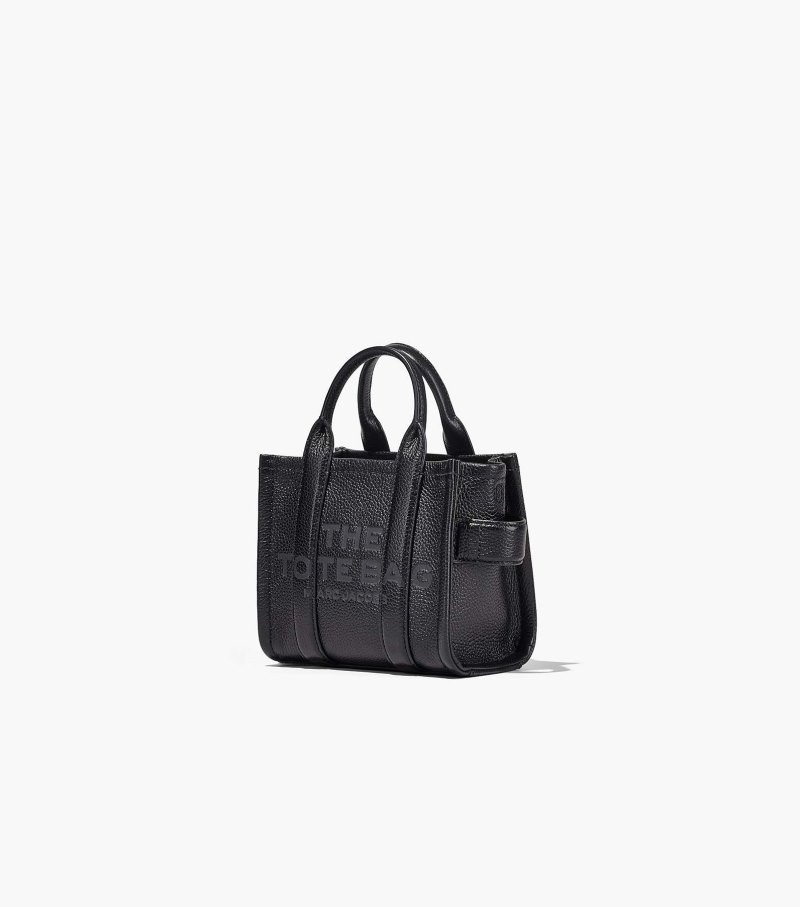 Marc Jacobs The Leather Micro Tote Bag Women Tote Bags Black USA | EH4-4492
