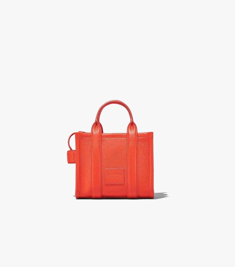 Marc Jacobs The Leather Micro Tote Bag Women Tote Bags Orange USA | DZ8-5448