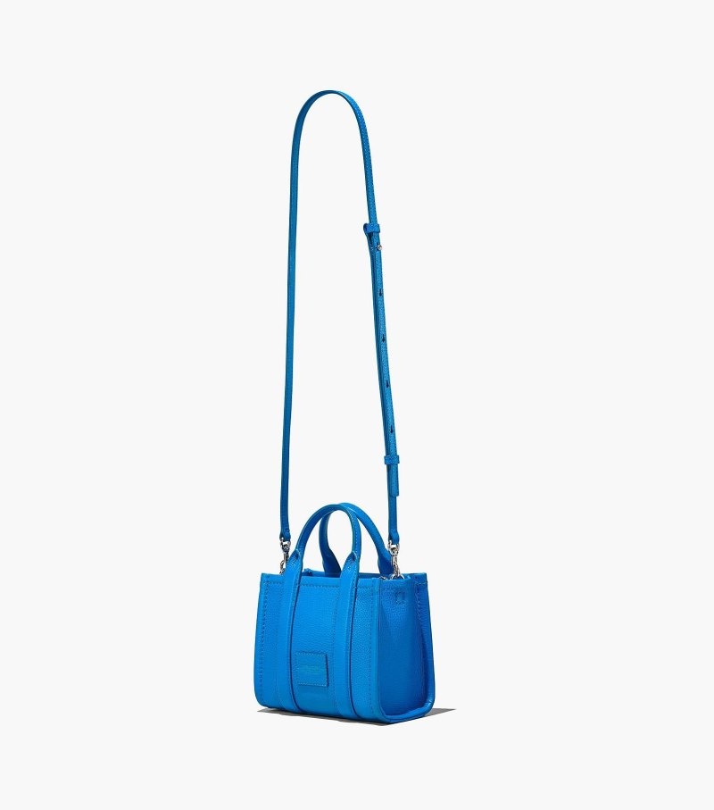Marc Jacobs The Leather Micro Tote Bag Women Tote Bags Blue USA | JK9-1517