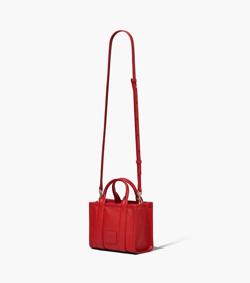 Marc Jacobs The Leather Micro Tote Bag Women Tote Bags Red USA | QI0-2140