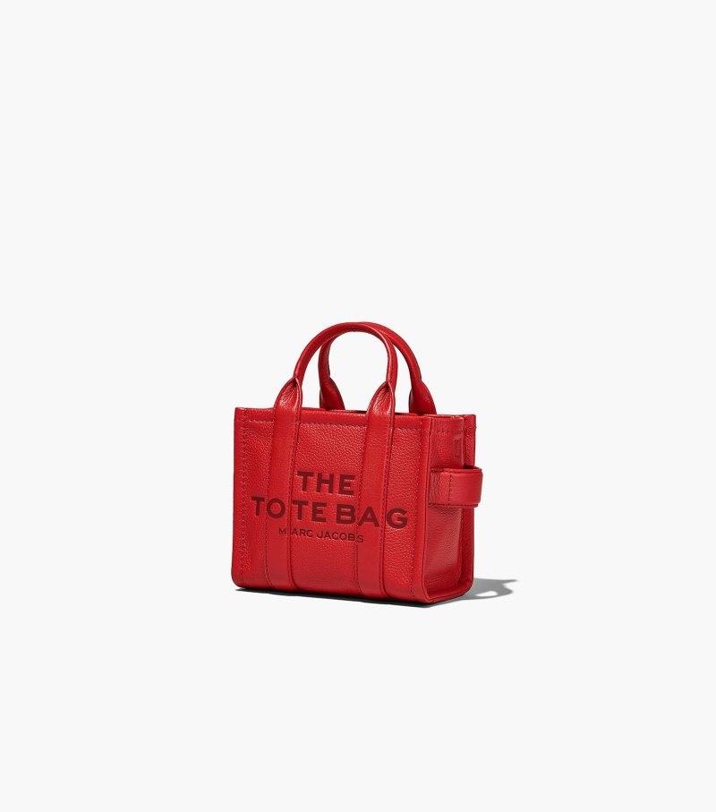 Marc Jacobs The Leather Micro Tote Bag Women Tote Bags Red USA | QI0-2140