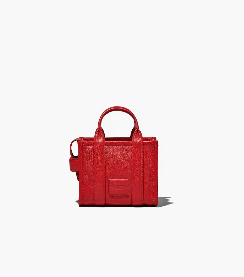 Marc Jacobs The Leather Micro Tote Bag Women Tote Bags Red USA | QI0-2140