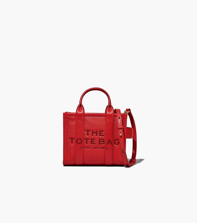 Marc Jacobs The Leather Micro Tote Bag Women Tote Bags Red USA | QI0-2140