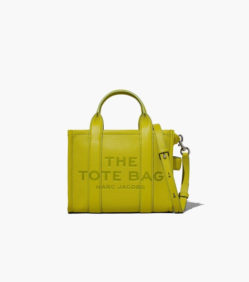 Marc Jacobs The Leather Mini Tote Bag Women Tote Bags Green Yellow USA | RE9-1971
