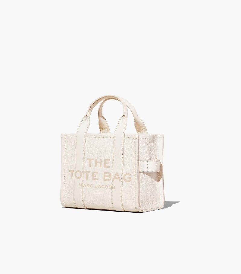 Marc Jacobs The Leather Mini Tote Bag Women Tote Bags White / Silver USA | PC7-3393