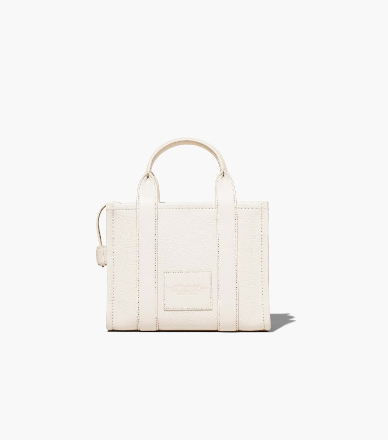 Marc Jacobs The Leather Mini Tote Bag Women Tote Bags White / Silver USA | PC7-3393