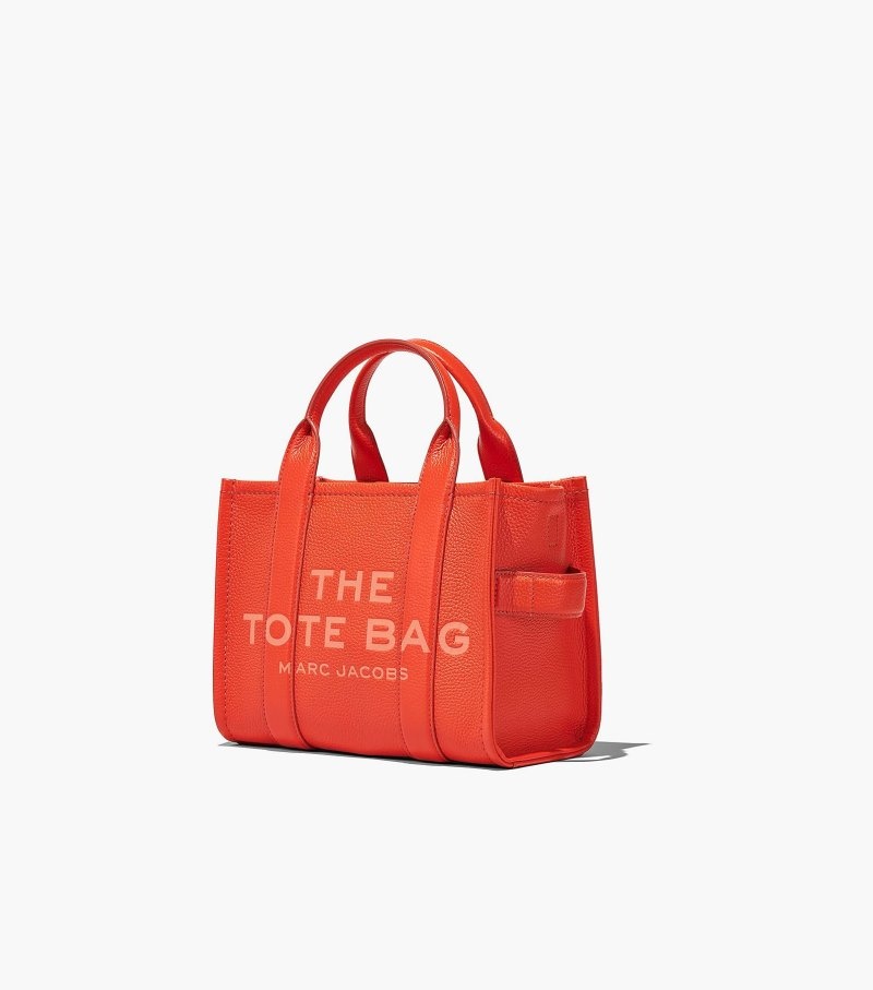 Marc Jacobs The Leather Mini Tote Bag Women Tote Bags Orange USA | FT4-0348