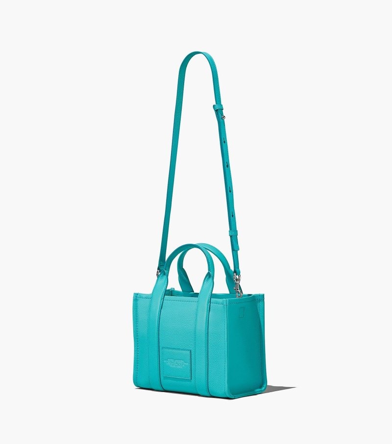 Marc Jacobs The Leather Mini Tote Bag Women Tote Bags Turquoise USA | UT3-9257