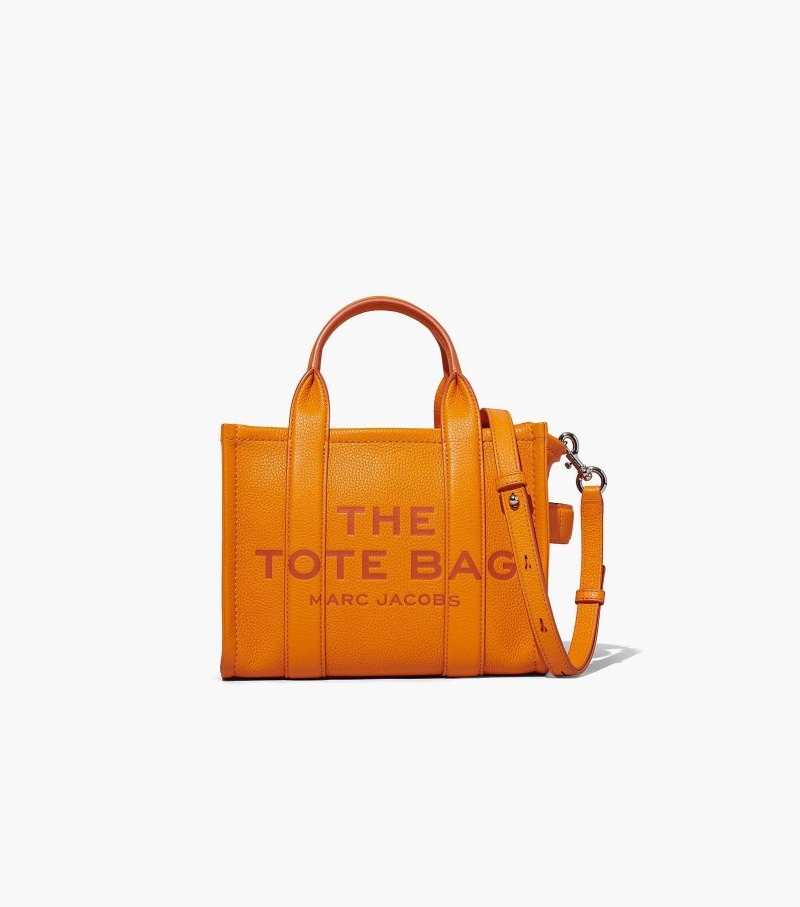 Marc Jacobs The Leather Mini Tote Bag Women Tote Bags Orange USA | MW8-5272