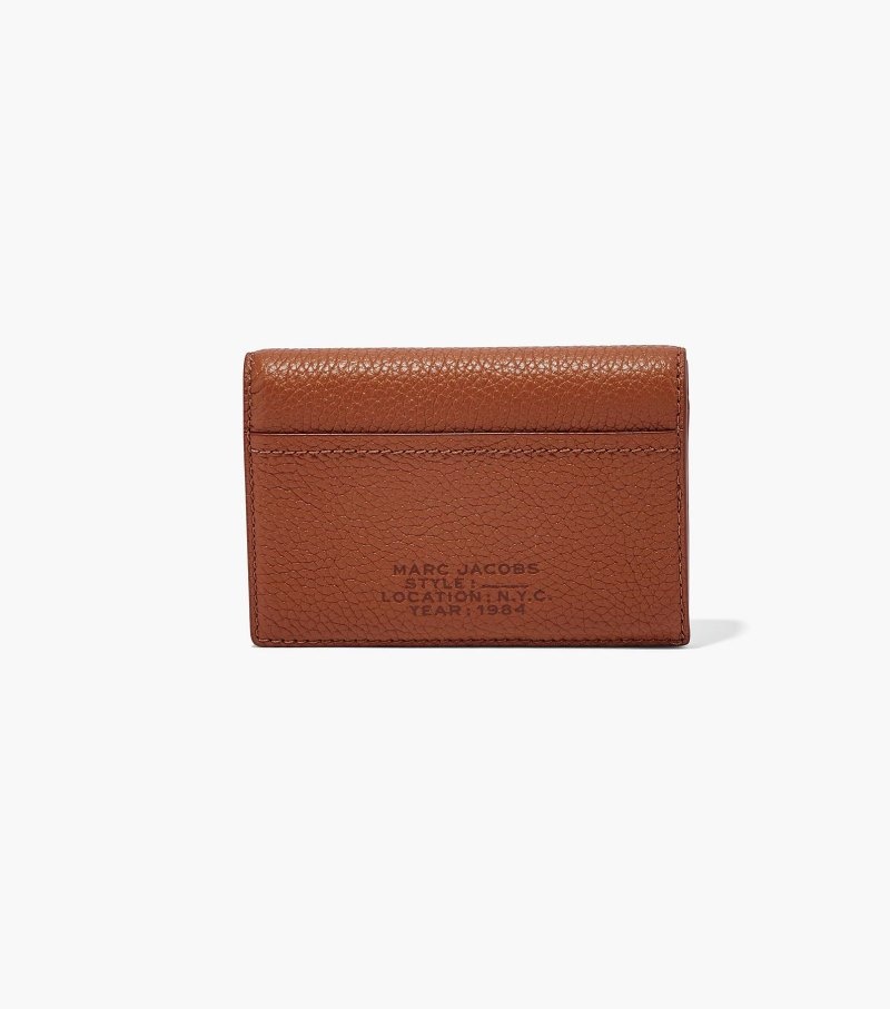 Marc Jacobs The Leather Small Bifold Wallet Women Wallets Chocolate USA | WH6-3158