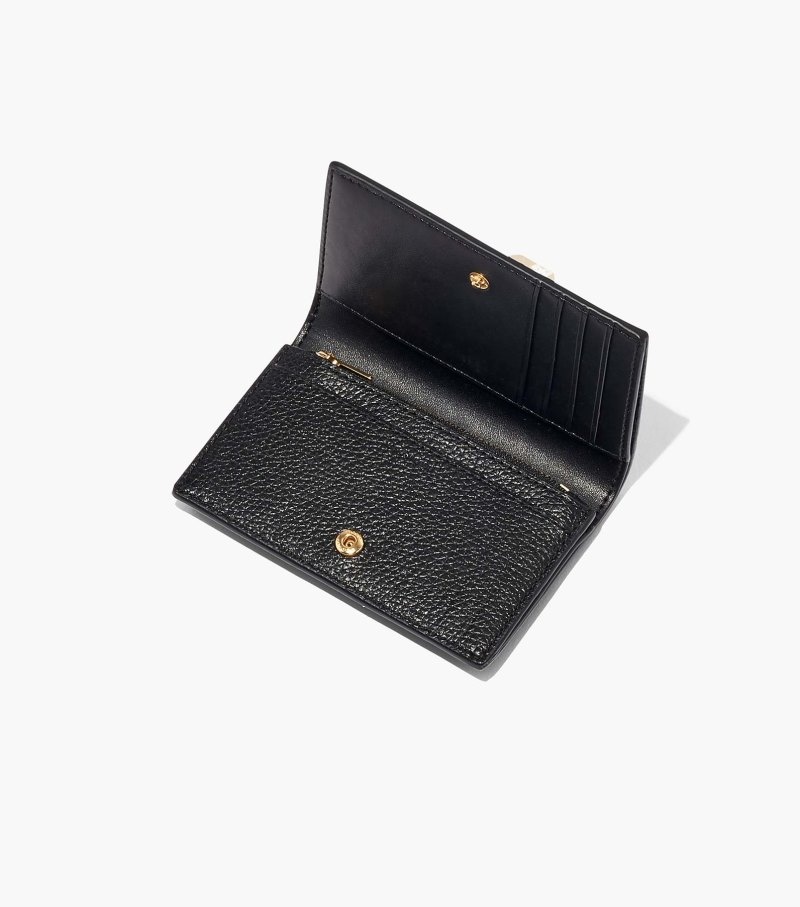 Marc Jacobs The Leather Small Bifold Wallet Women Wallets Black USA | CL1-0475