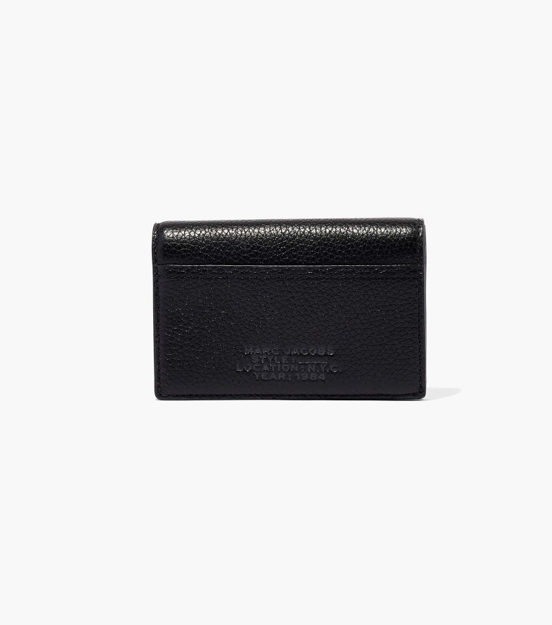 Marc Jacobs The Leather Small Bifold Wallet Women Wallets Black USA | CL1-0475